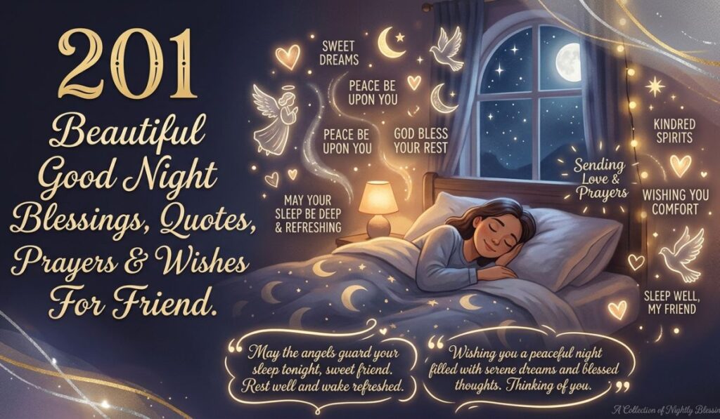 201 Beautiful Good Night Blessings, Quotes, Prayers, Wishes & Images For Friend