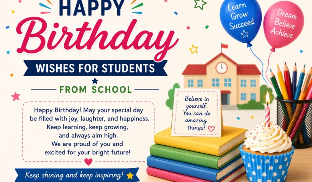 Happy Birthday Wishes for Students from School