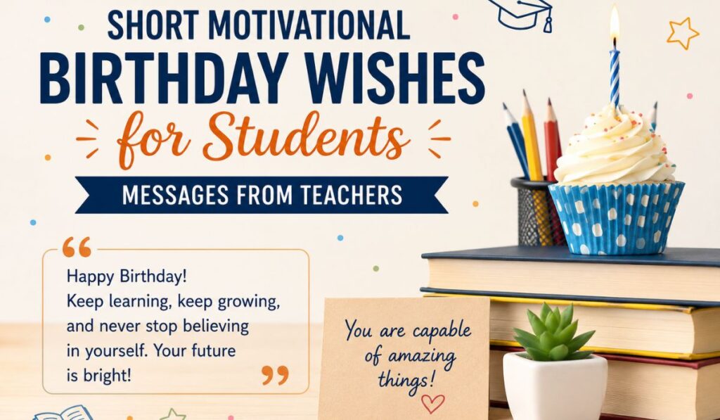 Short Motivational Birthday Wishes for Students: Messages from Teachers