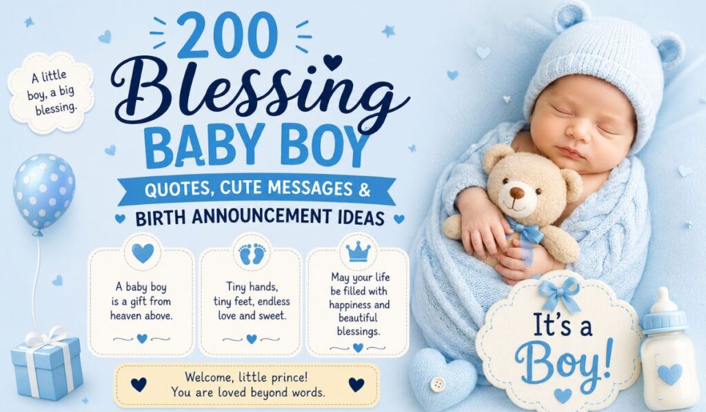 200 Blessing Baby Boy Quotes, Cute Messages & Birth Announcement Ideas