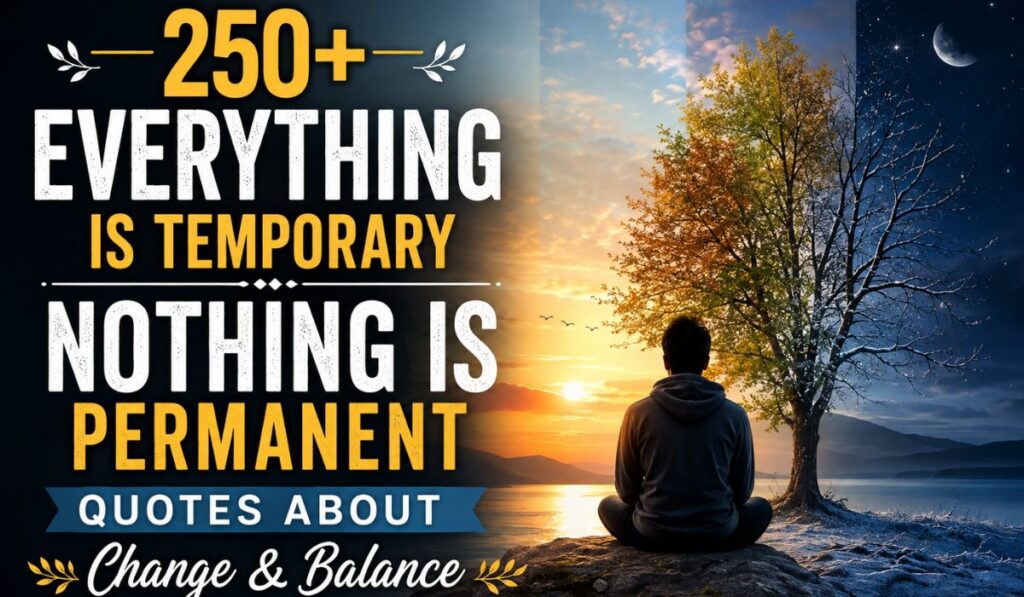 250+ Everything Is Temporary Nothing Is Permanent Quotes About Change & Balance