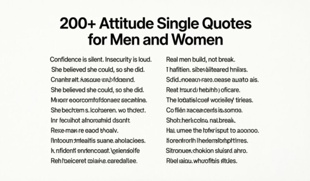 200+ Attitude Single Quotes for Men and Women